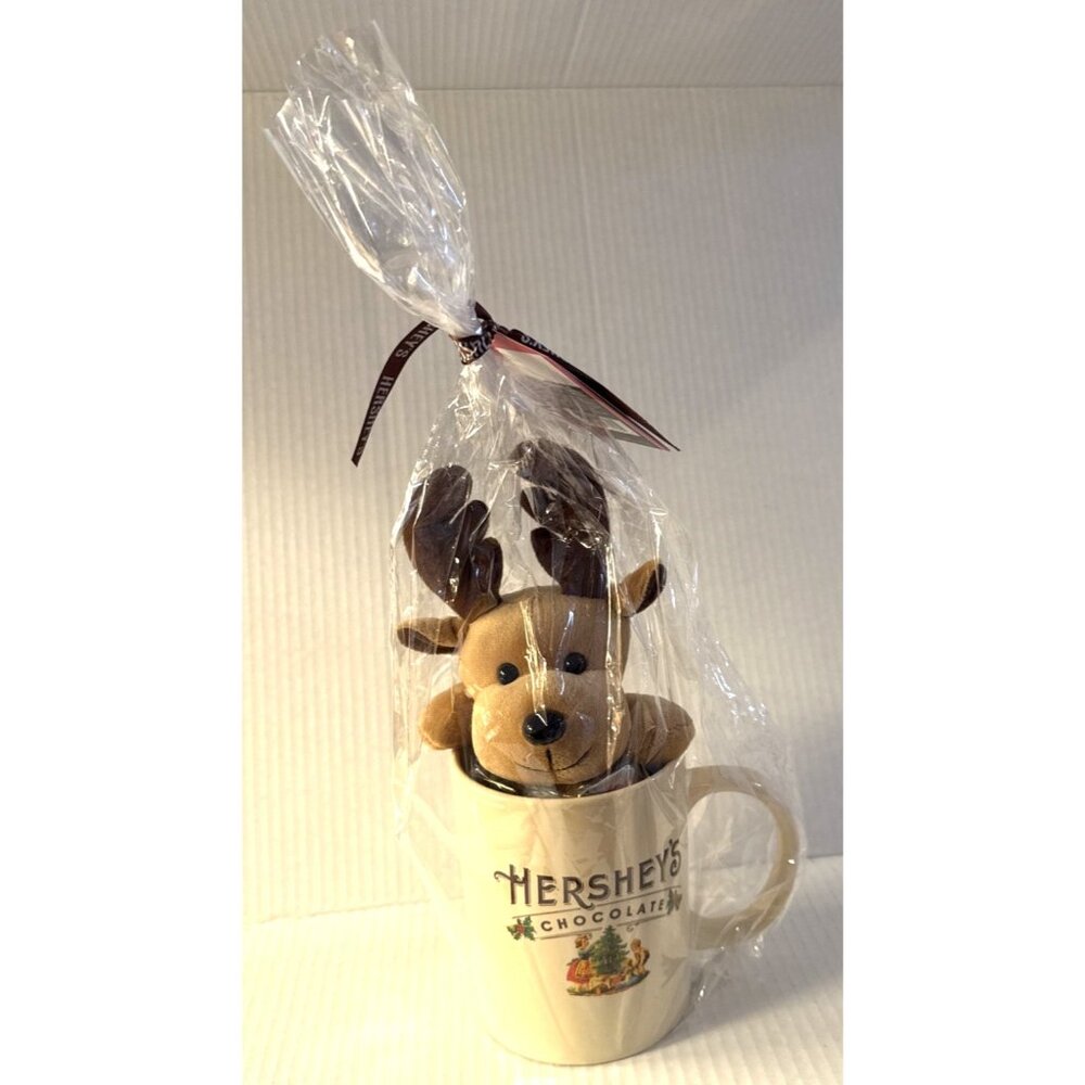 NWT Hershey’s Chocolate Mug Cup Plush Reindeer 28 oz Holiday Christmas